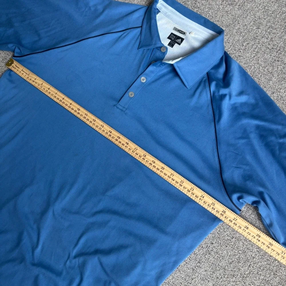 Adidas Polo‎ Shirt Mens XL Blue ClimaWarm Long Sleeve Golf Athletic